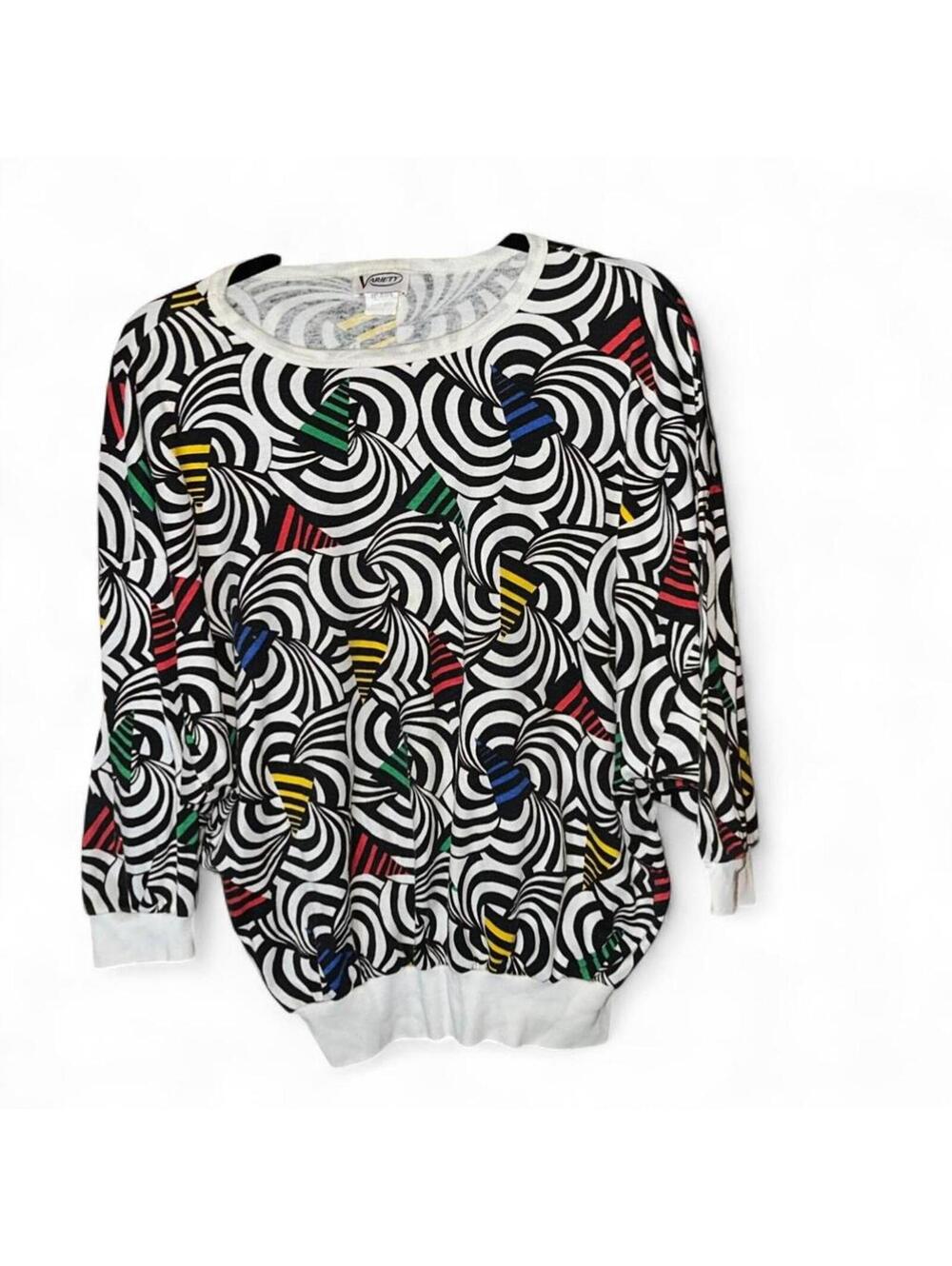 VINTAGE 60's/70’s PSYCHEDELIC Art Trippy Shirt Size Medium Large Doleman Sleeve